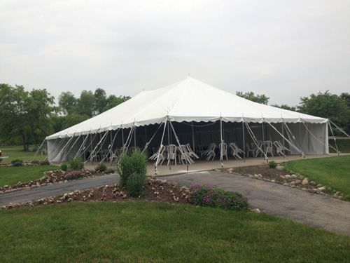 Ohenry 40x60 party tent on concrete